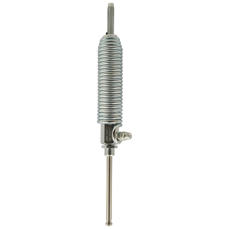 The Oildynamic ram with spring 6'' from Sparex (Sparex Part No. S.79120) is a vertical metal industrial component featuring a coiled spring surrounding a rod and a fitting at the end, with product specifications including a height of 632mm.