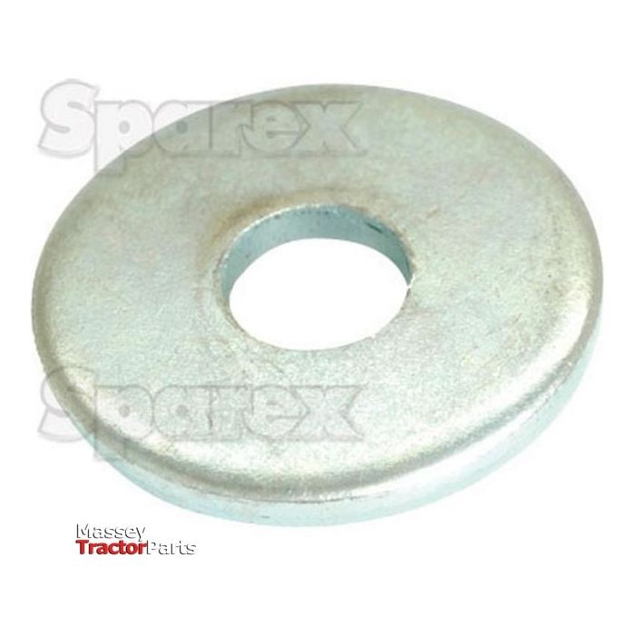 A Zinc Plated Metric Body Washer, with an inner diameter of 16mm, outer diameter of 56mm, and a thickness of 5mm, features prominent brand watermarks "Sparex" in multiple places. "Massey Tractor Parts" is written in the lower left corner, and it complies with the DIN 440R standard for quality and reliability. This washer comes in a bag of 25 pieces under Sparex Part No. S.50072.