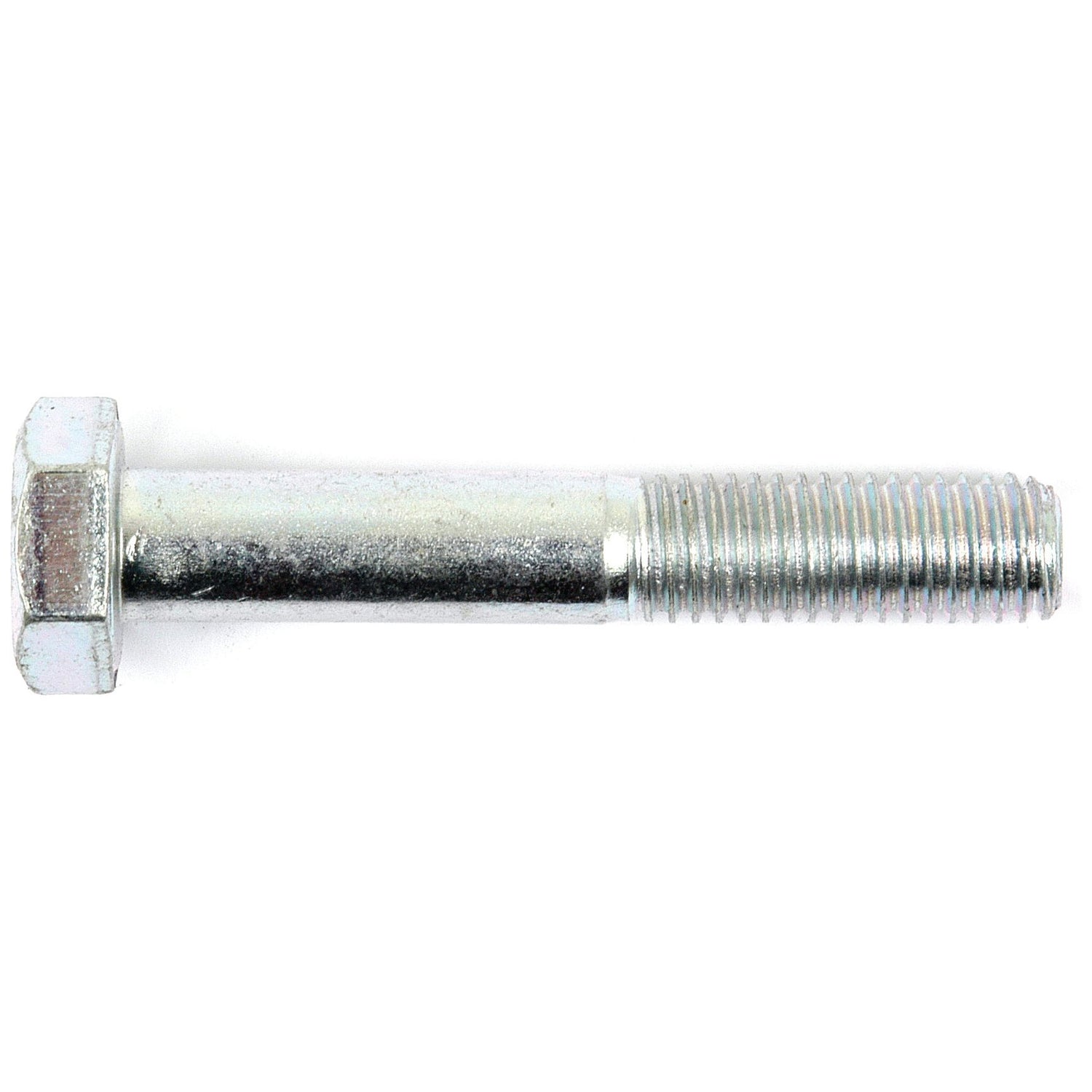 A close-up image of the Sparex Metric Bolt M10x60mm, zinc plated silver with a threaded end, conforming to the DIN 931 standard (Sparex Part No. S.54737).