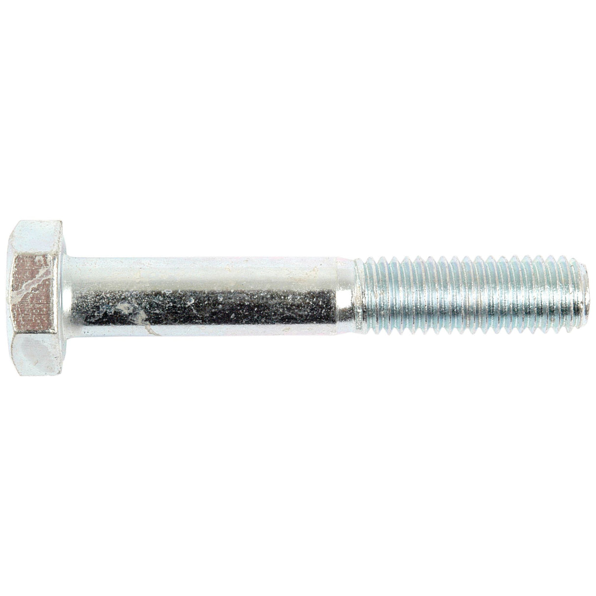 A close-up image of the Sparex Metric Bolt M10x65mm (DIN 931) | Sparex Part No.S.6939, featuring threading on one end and a hexagonal head on the other, highlighting its zinc-plated finish.