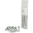 A package of Sparex Metric Bolts, M10x80mm (DIN 931), containing 10 pieces (Sparex Part No. S.59953) with hexagonal heads and zinc plating, featuring metric coarse threads, with some bolts already removed from the package and arranged in front.