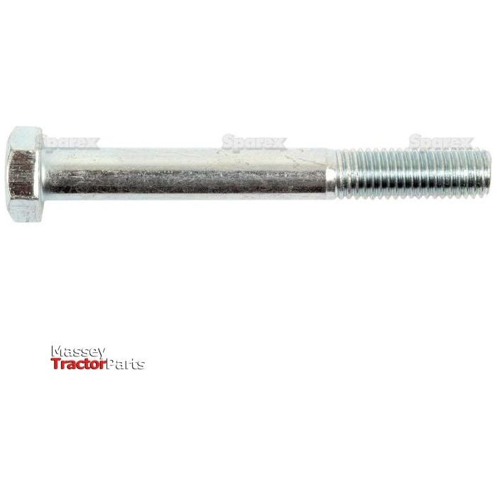 A robust and reliable zinc-plated metallic hex bolt with a threaded end, labeled as Sparex Metric Bolt M12x100mm (DIN 931) under Sparex Part No. S.5779, guarantees durability for standard tractor applications.