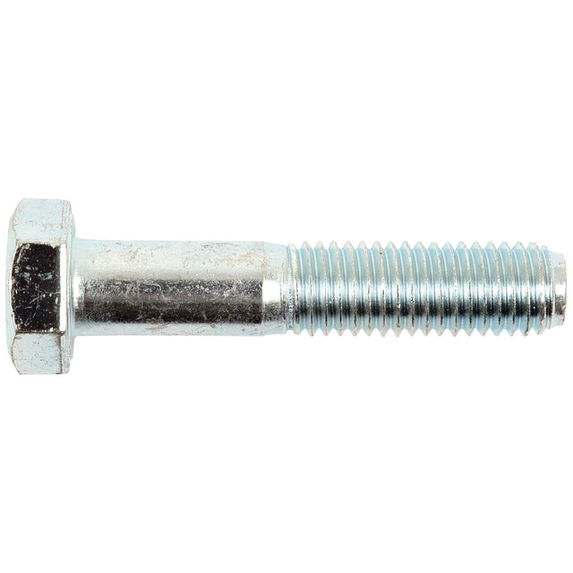 A Sparex Metric Bolt M12x50mm (DIN 931), also known as Sparex Part No.S.5775, is shown against a white background. The zinc-plated bolt features a threaded shaft and a six-sided head.