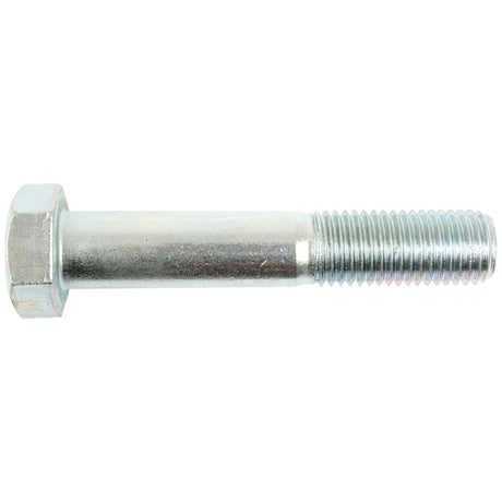 A silver Sparex Metric Bolt M20x110mm (DIN 931) with a threaded end, Grade 8.8 and zinc plated, isolated on a plain white background.