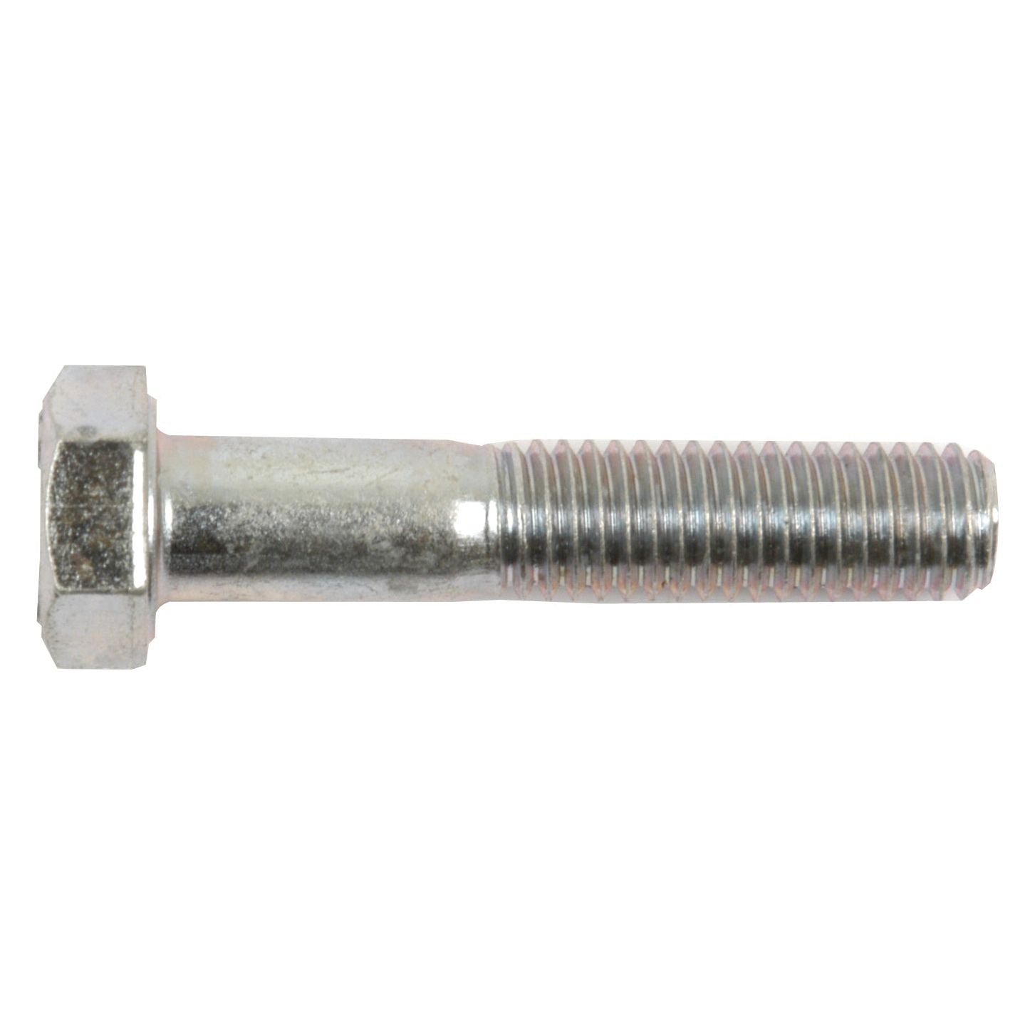 A zinc-plated metal hex bolt with a threaded shaft, conforming to DIN 931 standards, isolated on a white background. This is the Sparex Metric Bolt M8x40mm (DIN 931) | Sparex Part No.S.54730.