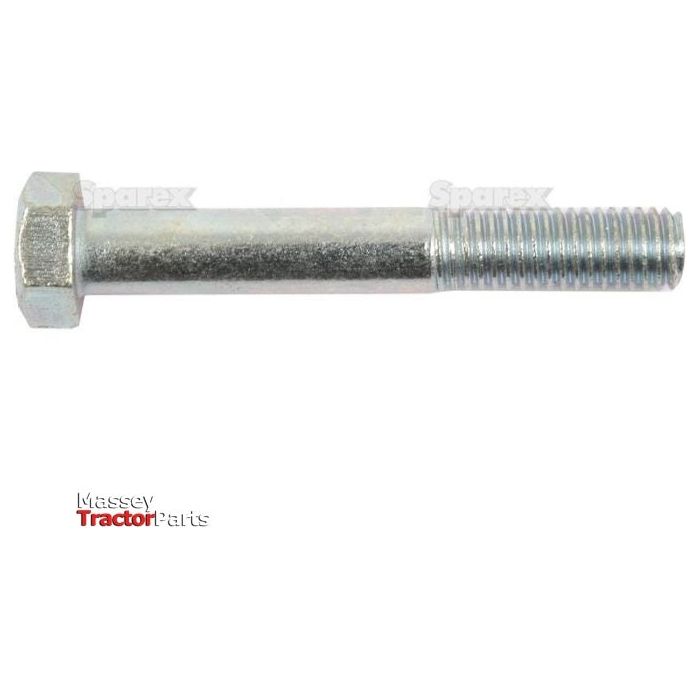A zinc-plated metallic hex bolt with threading on one end, labeled "Metric Bolt M8x55mm (DIN 931) | Sparex Part No.S.54732," adheres to DIN 931 standards and is branded by Sparex.