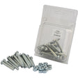 A clear plastic package labeled with the Sparex Part No. S.25656 contains a set of 20 Metric Bolt M8x60mm (DIN 960) from Sparex, along with some additional Standard Bolts and nuts placed outside the package.