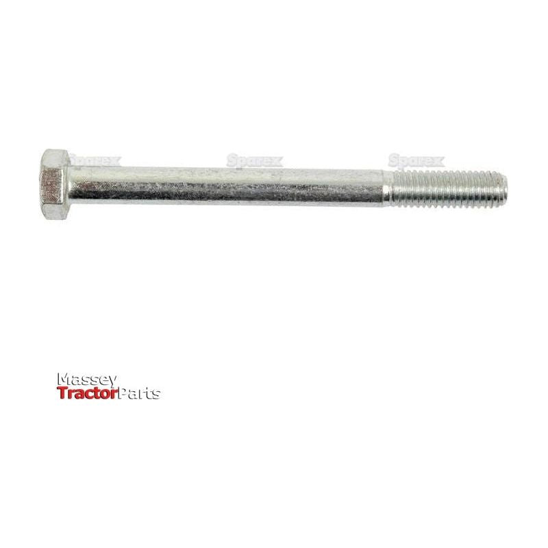 A long, silver M8x90mm Metric Bolt (DIN 931) with a threaded end and smooth shaft, zinc plated for durability, labeled "Sparex" at the bottom left.