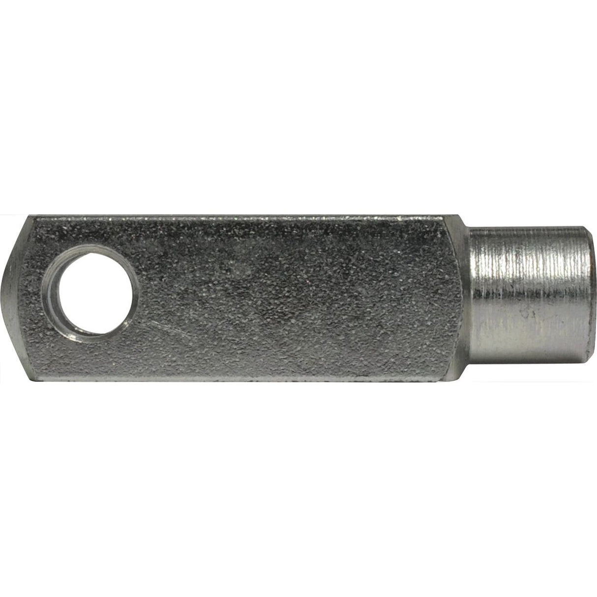 Close-up of the Sparex Metric Clevis End M8.0 (DIN 71751) with a cylindrical body, a flat head, and a circular hole near the head, identified as Sparex Part No. S.51326.