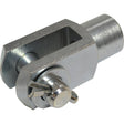 The Sparex Metric Clevis End with Pin M12 (DIN 71751), also known as Part No. S.51309, is a metal clevis pin featuring a removable pin and cotter pin, making it ideal for connecting components in mechanical applications.