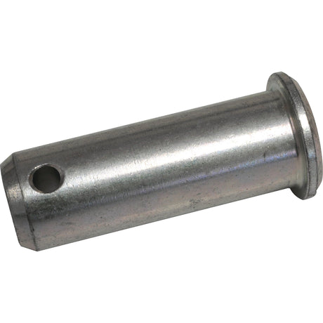A close-up view of the 36.2mm Sparex Metric Clevis Pin ØM16mm, with a flanged end and a small hole near the opposite end, commonly known as Sparex Part No.S.52313.