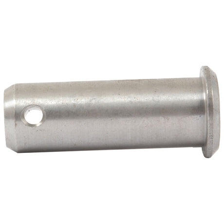 The Metric Clevis Pin ØM16mm x 36.2mm from Sparex, part number S.52313, is a cylindrical metal pin featuring a hole near one end and a flat collar on the other end.