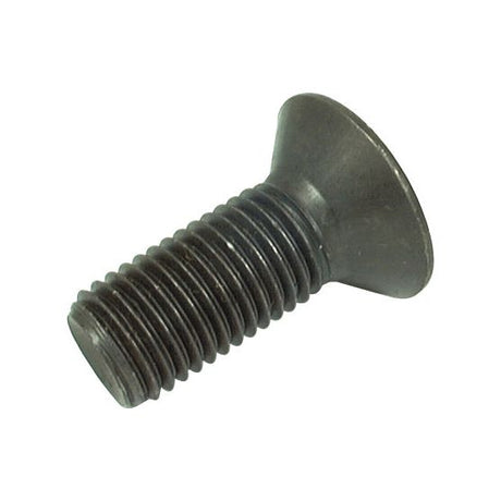 Close-up of a black, threaded Sparex Metric Countersunk Hexagon Socket Screw (M16x25mm, DIN 7991) lying on its side against a white background, labeled with Sparex Part No. S.78200.