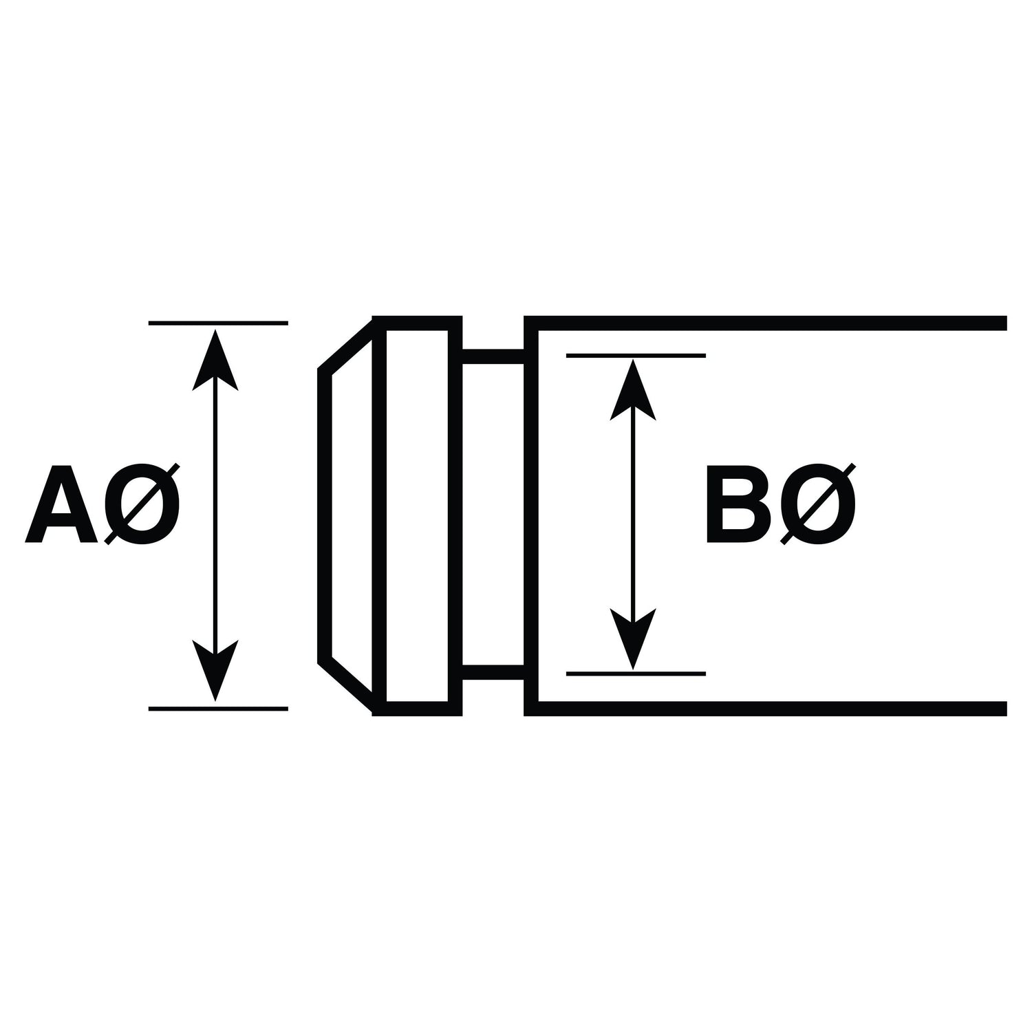 Technical diagram of a cylindrical object with dimensions labeled as A diameter (AØ 4.5-15.5mm) and B diameter (BØ 3.2-12mm) indicated by arrows, featuring a Sparex Metric E Clip conforming to DIN 6799 standards (Sparex Part No.S.22059).