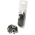 A collection of Metric External Shakeproof washers scattered in front of a plastic packaging labeled "S.12186," containing similar washers from Sparex, ranging in size.