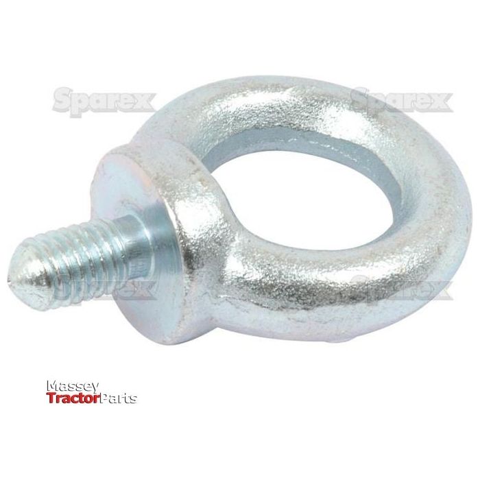 A metallic Metric Eye Bolt (M10x18mm, Ø25mm) with a threaded end and circular loop, compliant with DIN 580 standards, branded by Sparex and identified as Part No. S.54753.