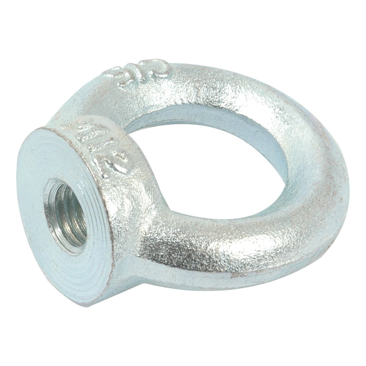 The Sparex Metric Eye Nut, M12xØ30mm (DIN 582) Metric Coarse, bears the part number S.54779 and is a silver metal eye nut with an internal thread, compliant with DIN 582 standards, suitable for securing loads or machinery.