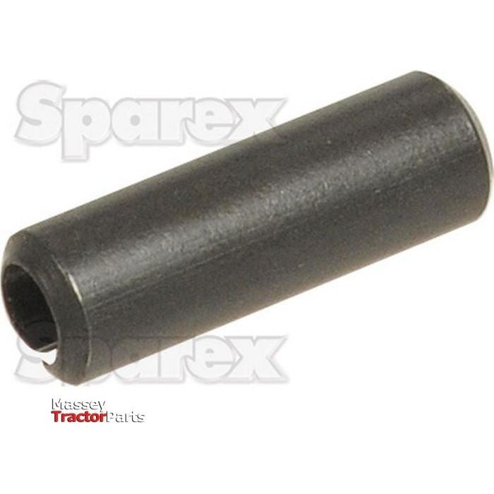 A cylindrical metallic pin with dimensions Ø12mm x 40mm, identified as a Metric Roll Pin (Sparex Part No. S.1971), is shown against a white background with the text "Sparex" and "Massey Tractor Parts" partially visible behind it.