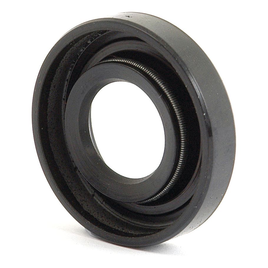 A Sparex Metric Rotary Shaft Seal, branded as Sparex Part No. S.50173, is a black rubber seal sized 17 x 35 x 7mm. This double lip seal has a circular shape with an inner spring coiled along the circumference, offering enhanced durability and performance.
