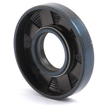 The Metric Rotary Shaft Seal by Sparex, measuring 17 x 40 x 7mm (Sparex Part No. S.50175), is a black, circular rubber oil seal with an inner metal ring and double lip design, engineered for preventing leaks in mechanical systems.