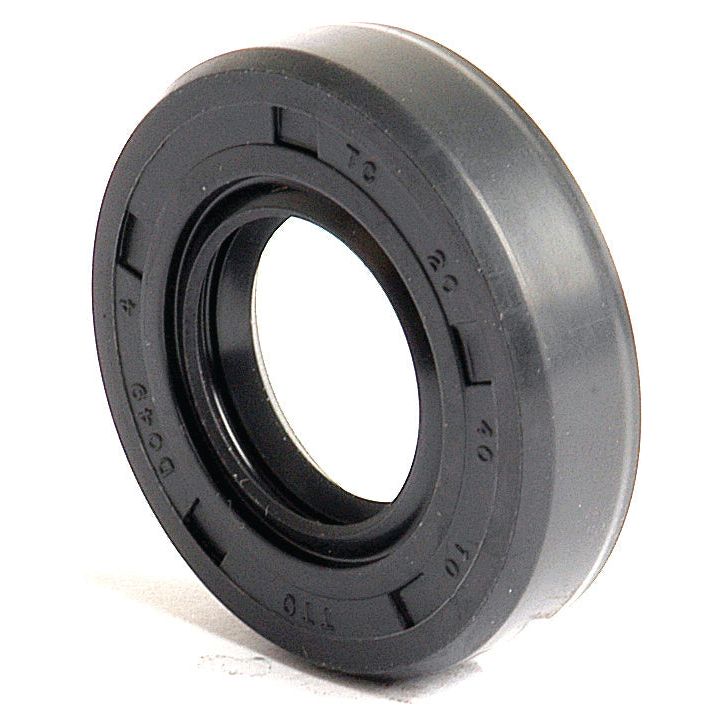 The Sparex Part No. S.50185, a black rubber Metric Rotary Shaft Seal with a double lip design and dimensions of 20 x 40 x 10mm, is used for sealing rotating shafts, keeping fluids in, and contaminants out.