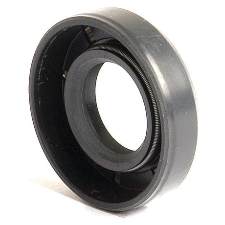 A close-up view of the Sparex Metric Rotary Shaft Seal, Part No. S.50185, showcasing its round, cylindrical shape with dimensions of 20 x 40 x 10mm and a central hole. This Double Lip bearing seal from Sparex provides superior protection in mechanical applications.