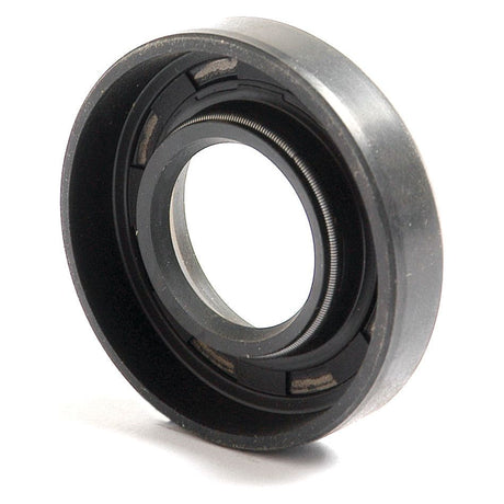 Close-up of a Sparex Metric Rotary Shaft Seal with a metal outer ring and black inner components on a white background, showcasing the 22 x 47 x 10mm Double Lip | Sparex Part No. S.50198.