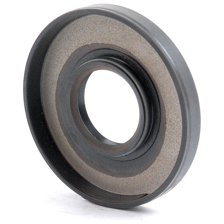 Close-up image of the Metric Rotary Shaft Seal (25 x 62 x 8mm Double Lip) by Sparex, featuring a circular design with a central hole, rubber-like exterior, inner metal ring, and double lip for enhanced sealing (Sparex Part No.S.50217).