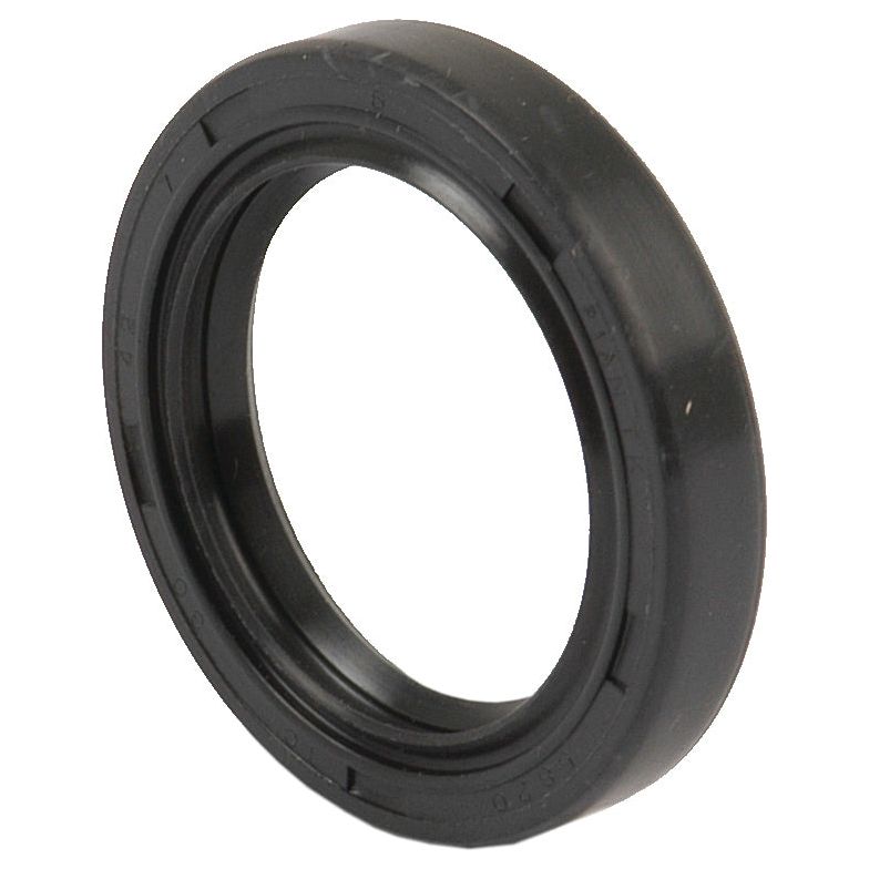 The Sparex Metric Rotary Shaft Seal, part number S.50236, is a 30 x 42 x 7mm double lip seal made of black rubber, featuring ridges and a smooth inner surface in a circular shape.