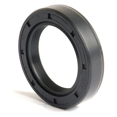 A black Sparex Metric Rotary Shaft Seal (32 x 47 x 10mm, Double Lip, Part No. S.50257) with a circular design is placed on a white background.