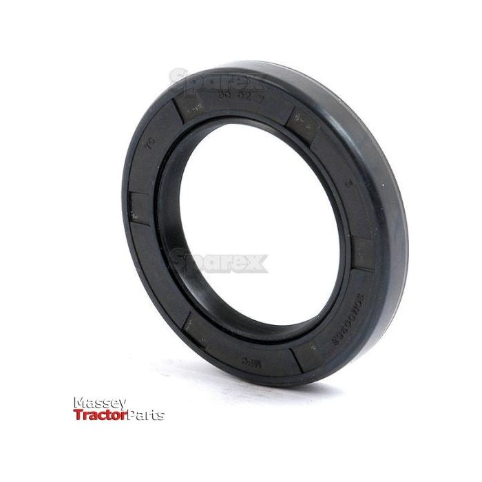 A circular rubber oil seal, specifically the Metric Rotary Shaft Seal, 35 x 52 x 7mm Double Lip (Sparex Part No. S.50275), is displayed against a white background. This high-quality component from Sparex ensures optimal performance and durability.