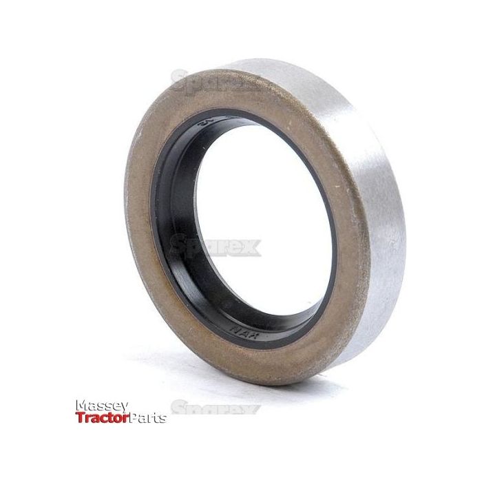 Close-up of a cylindrical metal bearing with a black inner seal, labeled Massey Tractor Parts and Sparex, featuring the Metric Rotary Shaft Seal (35 x 55 x 12mm) from Sparex, part no. S.62448, compatible with machinery commonly used in Fiat and Allis Chalmers equipment.