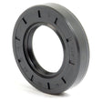 Close-up of a black rubber oil seal with a circular shape and parallel ridges on its outer edge, the Sparex Metric Rotary Shaft Seal (Part No. S.50288) measures 35 x 62 x 12mm, is compatible with Kubota 09500-56212 models, and features a double lip for enhanced sealing.