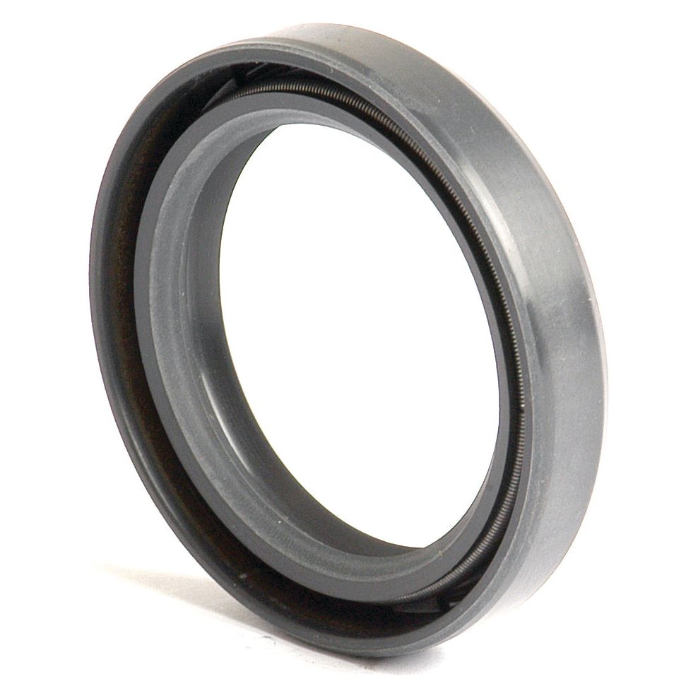 A close-up view of a Sparex Metric Rotary Shaft Seal, 40 x 55 x 10mm double lip (Part No. S.50313), featuring its circular metallic or plastic ring with an inner rubber seal, set against a plain white background.