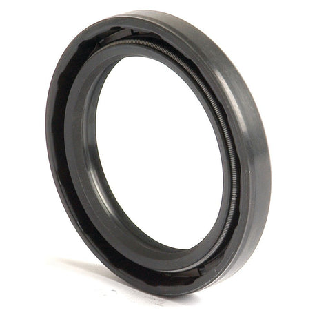 A black, circular rubber oil seal with a metallic interior, specifically the Metric Rotary Shaft Seal by Sparex, measuring 40 x 55 x 7mm (Double Lip) and identified as Sparex Part No. S.50311, is commonly used for sealing components to prevent leakage in machinery.