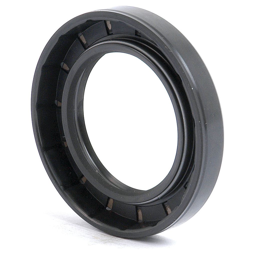 The Sparex Metric Rotary Shaft Seal, part number S.50320, measures 40 x 62 x 10mm and features a black rubber body with a metal spring around the inner edge, designed with a double lip configuration.