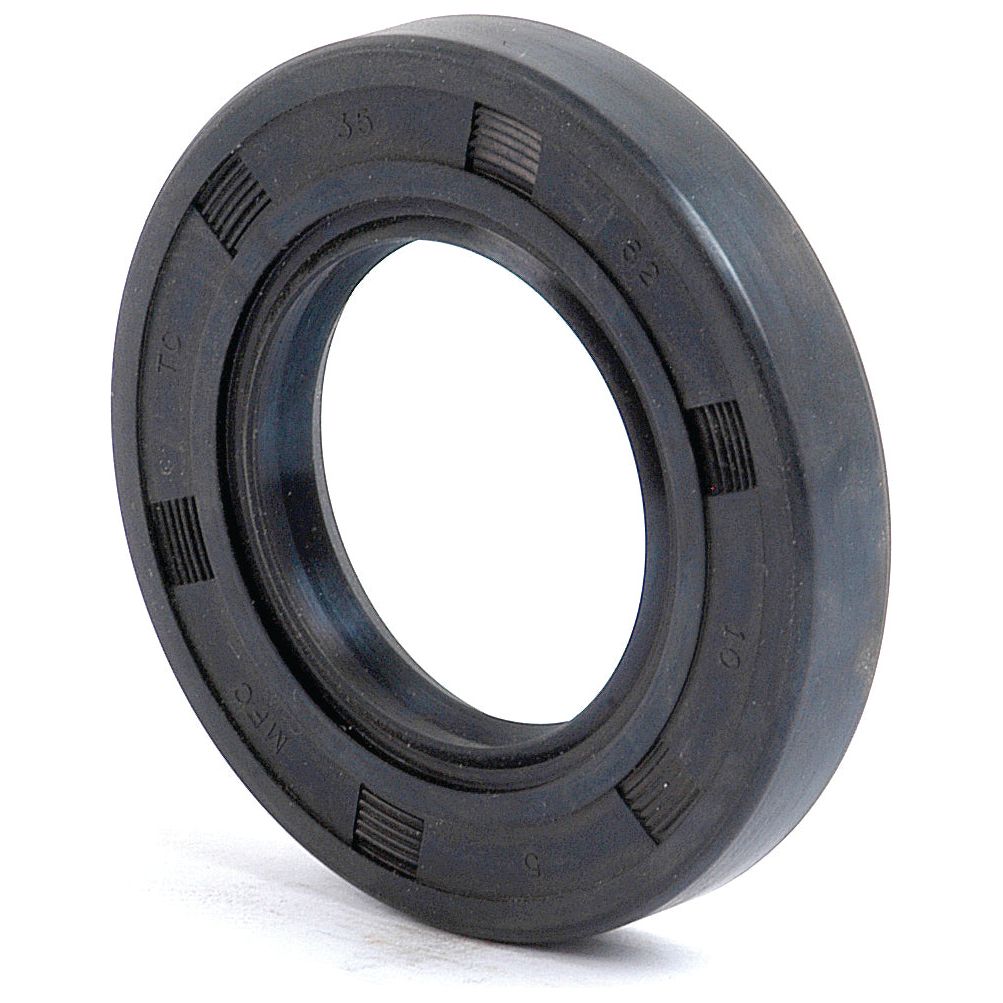 Description: The Sparex Metric Rotary Shaft Seal, featuring dimensions of 42 x 60 x 10mm and part number S.50334, is a black rubber seal with multiple ridges and markings around its outer edge. Its double lip design includes a central hole, making it ideal for use with John Deere equipment.