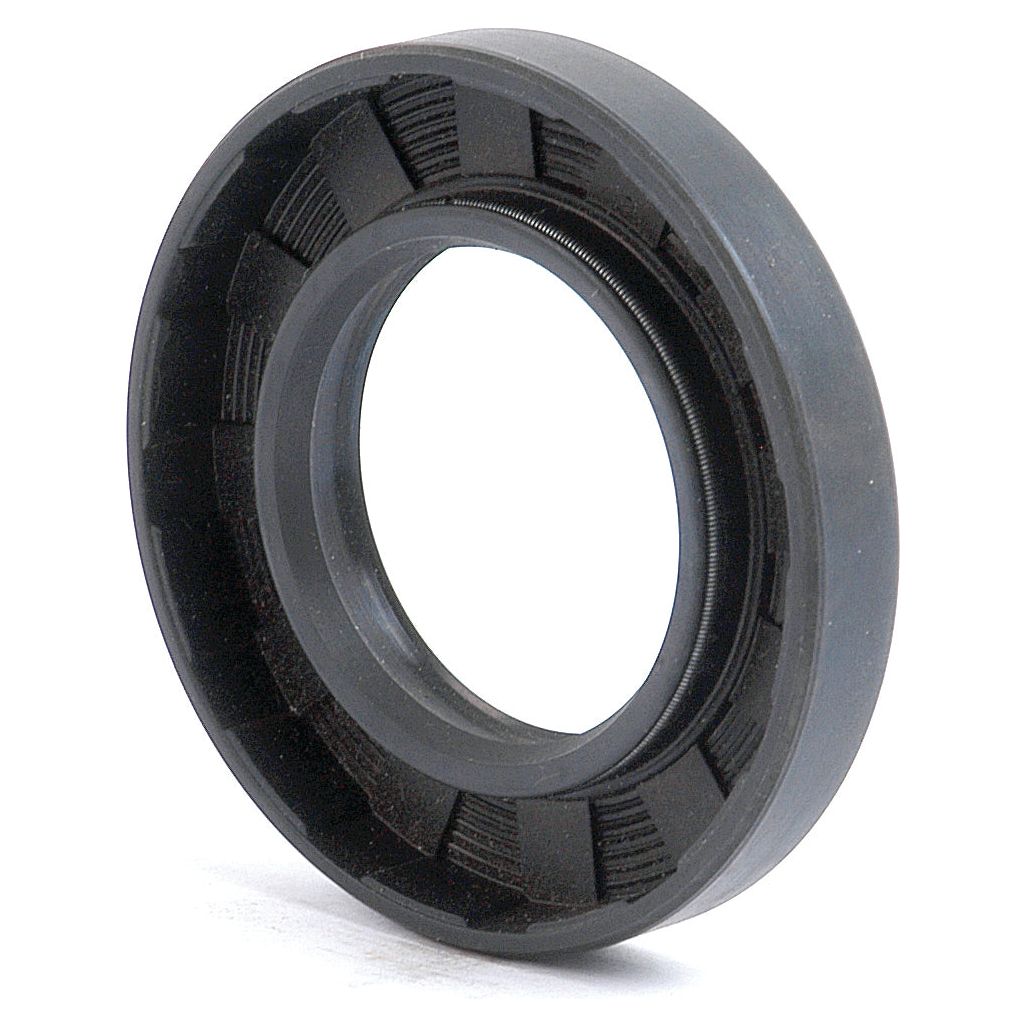 Sparex's Metric Rotary Shaft Seal, measuring 42 x 60 x 10mm with a double lip (Part No. S.50334), is a black seal featuring a circular shape and grooved inner surface, designed for use with John Deere equipment.