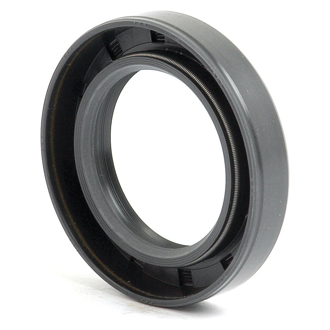 The Sparex Metric Rotary Shaft Seal, 42 x 65 x 12mm Double Lip (Part No. S.50337), is a black rubber oil seal ring with a metal spring inside, designed to prevent leaks and contamination in mechanical systems, featuring a double lip configuration for enhanced performance.