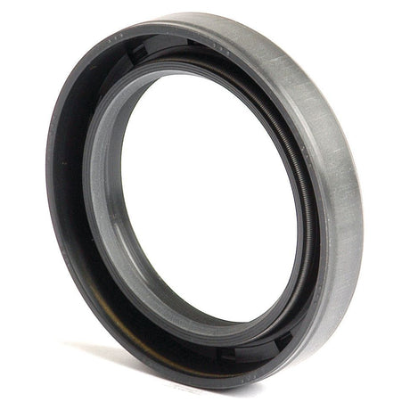 A black metal and rubber sealing ring, specifically the Sparex Metric Rotary Shaft Seal (Double Lip, 44 x 62 x 10mm) - Part No. S.50341, for mechanical use, displayed at a slight angle on a white background.
