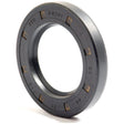 A close-up of a black rubber oil seal ring with markings "TTO," "F6201," "SC," "44," "10," and "12" on the outer edge, showcasing its single lip design. The Sparex Metric Rotary Shaft Seal measures 44 x 72 x 10mm and is identified by Part No. S.50343.