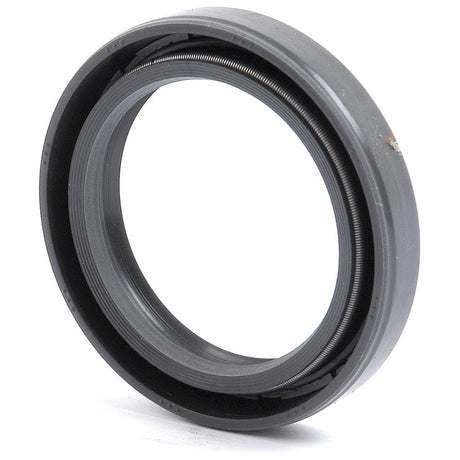 A close-up view of the Sparex Metric Rotary Shaft Seal, S.50348, which measures 45 x 62 x 10mm and features a gray, circular design with a Double Lip and a metal spring inside a groove, likely used for sealing machinery components.