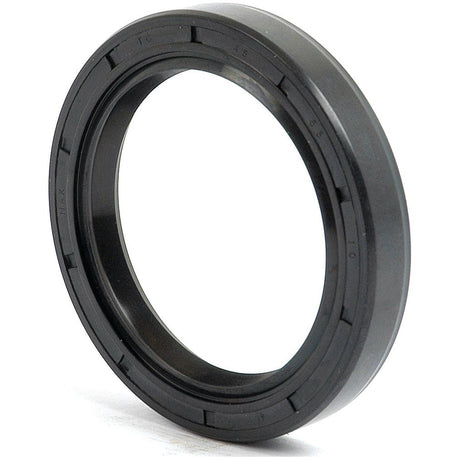 The Metric Rotary Shaft Seal, 48 x 65 x 10mm Double Lip, from Sparex (Part No. S.50365), is a black rubber oil seal with a circular shape that features a double lip design. This makes it ideal for sealing gaps to prevent leakage and contamination in mechanical components, ensuring optimal performance. Available from Sparex, this product is perfect for maintaining the efficiency of your machinery.