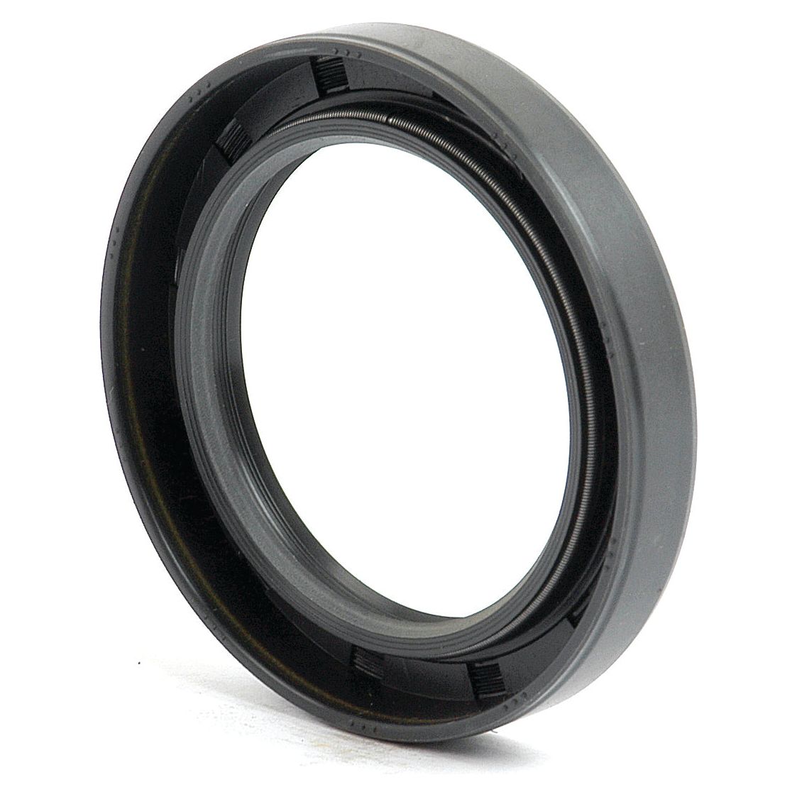 A close-up view of the Sparex Metric Rotary Shaft Seal, 48 x 68 x 10mm Double Lip (Part No. S.50366), showcasing its intricate grooves, ridges, and double lip design.