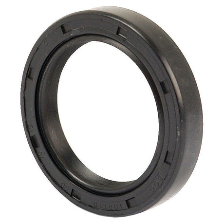 The Sparex Metric Rotary Shaft Seal, 50 x 70 x 12mm Double Lip (Part No. S.50377) is a black rubber oil seal with ridged edges and an inner circular opening, designed to prevent fluid leakage in mechanical systems.