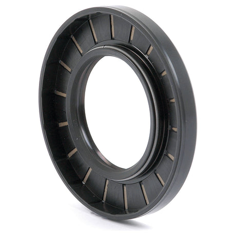 The black mechanical oil seal is a Sparex Metric Rotary Shaft Seal, 50 x 90 x 10mm Double Lip (Sparex Part No. S.50389), featuring a circular shape with an inner spring and radial slots, displayed against a white background.