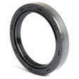 A circular black rubber oil seal, identified as the Metric Rotary Shaft Seal 52 x 68 x 10mm Double Lip, featuring a smooth inner surface and a ridged outer edge. This Sparex Part No.S.50392 ensures optimal performance with its precise design.