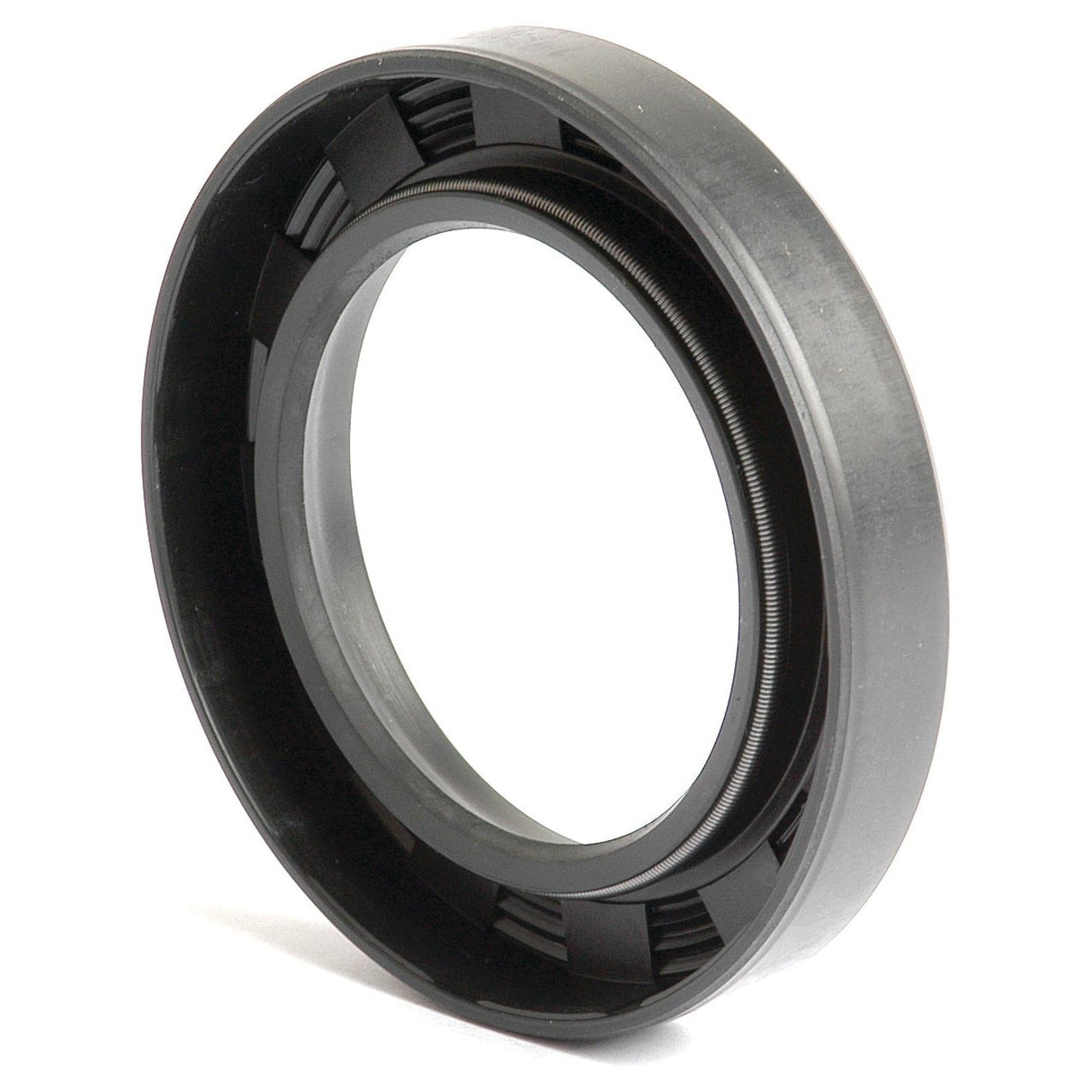 A black, circular mechanical seal featuring ridges on its inner and outer edges, designed as a Sparex Metric Rotary Shaft Seal (Part No. S.50398) with dimensions of 52 x 80 x 13mm and a single lip.