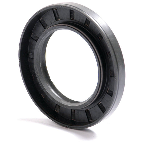 This is a close-up image of the Sparex Metric Rotary Shaft Seal, 52 x 85 x 10mm Double Lip (Part No. S.50399), featuring a metal casing and a rubber lip.