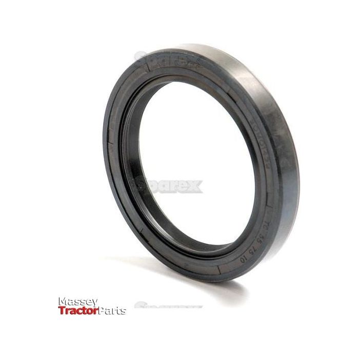 An image of a Sparex Metric Rotary Shaft Seal, part number S.50406, for a Massey Ferguson tractor part, measuring 55 x 75 x 10mm, displayed against a white background. This Double Lip rubber oil seal ensures optimal performance and longevity.